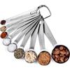 U-Taste Metallo Cucchiai di Misura Set, 18/8 In Acciaio Inox TableSpoon Teaspoon Tbsp Tsp Tondo Manico Lungo Tondo di Misura per Cottura (9 Pezzi)