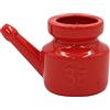 chi-enterprise Biebri Neti Pot - Brocca per la pulizia nasale, in ceramica, 400 ml, colore: Rosso