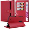 Cadorabo Custodia Libro per LG K10 2016 in Rosso Carminio - con Vani di Carte, Funzione Stand e Chiusura Magnetica - Portafoglio Cover Case Wallet Book Etui Protezione
