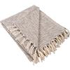 DII Cotone Handloom Slub, a Righe con Twisted Fringe Variegato Brown