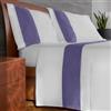 IPERSAN Set Completo Lenzuola Matrimoniali, 100% Cotone, 1 Lenzuolo da sopra 260x290cm + 1 Lenzuolo da sotto 180x200cm + 2 Federe 83x52cm, con Bordo Colorato in Raso, Made in Europe