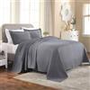 Superior Basket Weave Bedspread Copriletto con federe, Cotone, Argento, Completo