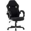 SENSE7 Poltrona da gioco Prism, ergonomico, sedia da gioco con oscillazione, braccioli imbottiti, sedia da ufficio in tessuto fino a 120kg, sedia PC nera