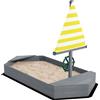 Outsunny Sabbiera Barca per Bambini 3-8 Anni, Gioco Esterno in Legno di Abete e Poliestere, Design Creativo, 190x90x138 cm.|Aosom