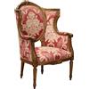 Poltrona Antica in Stile Neoclassico Legno Tessuto XIX-XX Secolo
