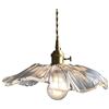Hobaca E27 Foglia di loto Bicchiere Oro Rame Moderno nordico Lampade a sospensione Cucina Apparecchio di illuminazione dell'isola Hanglamp da pranzo Soggiorno Lampada a sospensione