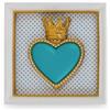 Henriette quadro cornice 12,5x12,5 cm con cuore azzurro cod.18506