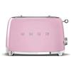 Smeg, Tostapane 2x2 TSF01PKEU, 2 Scomparti da 36mm, 6 Livelli di Doratura, Funzione Riscaldamento, Scongelamento e Bagel, Espulsione Automatica del Pane, Cassetto Raccoglibriciole, 950W, Rosa