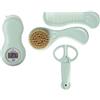 Rotho Babydesign Set regalo per bagnetto, Pettine e Spazzola in setole naturali, Forbicine con protezione, Termometro digitale, Verde (Swedish Green), 21059026601