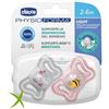 Chicco suzione Chicco Succhietto Light Rosa Silicone 2-6 Mesi 2 Pezzi
