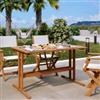 DEGHI Tavolo da pranzo in legno di acacia 125x80 cm - Aruba