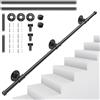 Couleeur Passamano per Scale Interne, Couleeur Indoor e Outdoor Scale Ringhiere, Montaggio a Parete Scale Ringhiera per Anziani Disabili Gradini Corrimano Zincato Industriale Antiscivolo Passamano (1.2 M)