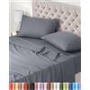Utopia Bedding - Set Lenzuola Letto Matrimoniali 4 Pezzi 150x200 cm - Spazzolata Poliestre di Microfibra - Oeko-Tex Certificato - Lenzuolo con Angoli, Lenzuolo Piatto e 2 Federe 50x75, Grigio