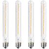 WULUN Confezione da 4 Lampadine a Filamento Lungo Tubolare Stile Vintage E27 4W, Sostituisce Lampadine Alogene da 40W, 220-240V AC, 2700K Luce Bianca Calda 400LM