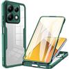 COMAKU Cover per Xiaomi Redmi Note 13 4G, 360 Gradi Rugged Custodia Antiurto Case con Protezione Integrata dello Schermo, Rugged Doppia Bumper Trasparente Case Integrale Cover - Verde