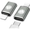 MoKo Adattatore USB C a Lightning 2PZ, Connettore USB C Maschio a Lightning Femmina, Supporta Ricarica 20W, Convertitore per iPhone 14/13/12/11/XS/XR/SE, iPad/iPod/AirPods, Non per Audio/OTG, Verde