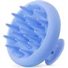 HEETA Massaggiatore del cuoio capelluto per la crescita dei capelli, spazzola per capelli con setole morbide, design in silicone integrato, spazzola per shampoo per capelli secchi e bagnati, blu
