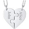 FaithHeart Collana dell'Amicizia 2/3/4/5/6/7/8 Pezzi Ciondoli a Cuore Separabili Nomi Personalizzati del Migliore Amici Catene Regolabili Gioielli Best Friends BFF per il Regalo di Natale Compleanno