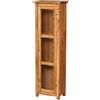 Biscottini Vetrinetta Country 40,5x25,5x130,5 cm - Vetrina in Legno massello di Tiglio Finitura Noce - Made in Italy