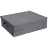 Bigso Box of Sweden Scatola sottoletto con maniglie per coperte, vestiti, cuscini, giocattoli e altro - Scatola portaoggetti in poliestere e cartone - Scatola pieghevole versatile - grigio