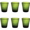 Livellara MILANO Livellara Bicchieri Acqua Vetro Soffiato, Set da 6, Bicchieri in Vetro Colorati, Moderni, Particolari, Capacità 450 ml, Resistenti al Calore, per Acqua, Cocktail, Succhi di frutta. Colore: Verde Edera