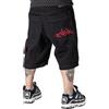 The blueskin Bermuda Baggy Uomo Logo Rosso - Oversize 100% Cotone Bull - Stile Streetwear Hip Hop Rap Skate - Nero - Made in Italy W 26 IT 40