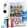 KLARSTEIN Mini Frigo Bar da Camera per Birra, Portatile, Piccolo da Ufficio, con Porta in Vetro, con Ripiani Rimovibili, 0-13°C, 60L