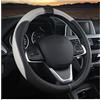 JNNJ Coprivolante Auto, Coprivolante in Pelle Microfibra, Copri Volante Antiscivolo Traspirante Durevole, Protezione Custodia Volante Auto per Maggior Parte Macchina Autocarri(Nero/Grigio)