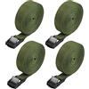 Hejo 4PCS Cinghie di Fissaggio, 500 x 2.5CM Verde Cinghie di Fissaggio Corte, Lega Antiruggine Regolabile con Cinghie a Cricchetto a Sgancio Rapido per il Trasporto di Biciclette,Moto,Pacchi Bagagli