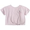 People Wear Organic T-Shirt con nodo in cotone bio Hello Summer - col. lilla tenue