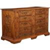 Credenza Antica Italia 900 Radica di noce Legno intagliato Cassettiera