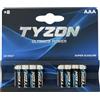 TYZON® Batterie Alcaline AAA 1.5V Confezione da 8 | Lunga Durata, Alta Densità Energetica, Ideali per Basso Consumo Continuo