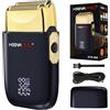HIENA PRO Rasoio in pellicola da uomo, rasoio da viaggio da uomo, macchina zero, epilatore, parrucchiere, rasoio da uomo, rasoio elettrico, rimovibile e lavabile, indicatore LED USB nero oro