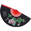 Tbest Eventail Main,Ventaglio Tai Chi, Arti Marziali Cinesi Di Kung Fu Fan Fan Di Seta Di Bambù Mano Destra Wushu Prestazioni Di Danza Allenamento Di Pratica Ventaglio Pieghevole Ventaglio Di Mano(Nero)