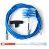 BARETTO Kit 3 Metri + Scovolo FLEX 80mm Kit Pulizia Stufa a Pellet Tubi canna fumaria con Curve Blu