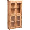 Biscottini Vetrina Soggiorno in Legno massello 130,5x25,5x68,5cm - Credenza Cucina Alta Made in Italy - Libreria Chiusa con Ante in Vetro - libreria con Ante in Vetro