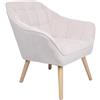 DRW Poltrona in Tessuto e Legno in Beige e Naturale, Medidas: 74x76x83 cm