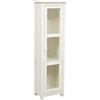 Biscottini Vetrinetta Country 40,5x25,5x130,5 cm - Vetrina in Legno massello di Tiglio Finitura Noce - Made in Italy