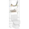 Furinno Turn-N-Tube Scaffale salvaspazio per WC con 3 ripiani, Bianco/Bianco