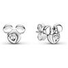 Pandora Disney Topolino & Minnie, orecchini in argento Sterling con zirconia cubica, dimensioni: 0,7 cm, 0,7cm, metallo prezioso, Zirconia cubica