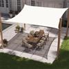 Cool Area Tenda a Vela Quadrata 4x4m Impermeabile,Vela ombreggiante parasole Protezione Raggi UV per Giardino Esterno terrazza,Crema