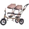 Chipolino Triciclo, 2Play, per gemelli, pneumatici gomma, manubrio, fino a 50kg, colorazione:beige/marrone