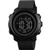 findtime Orologio digitale da uomo sportivo impermeabile 50 m, orologio digitale da polso da uomo con numeri grandi, cronometro, coutdown doppio fuso orario, orologio digitale militare per ragazzi anziani