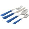 Evviva Set 24 Pz Posate In Acciaio Inox 18/10 Con Manico In Plastica Blu. 6 Forchette, 6 Coltelli, 6 Cucchiai E 6 Cucchiaini. Pratiche Ed Eleganti, Ideali Per La Tua Tavola.