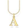 Thomas Sabo Collana in argento dorato con lettera A, Oro giallo, KE2010-413-39