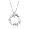 DIAMORE Elli diamonds Collana Donne Ciondolo Trio Cerchio con diamante (0,025 Ct.) In Argento Sterling 925