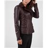 Zafy Leather Autentico Lusso Donna pelle Marrone Giacca Vera pelle D'Agnello Moto Giacca