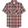 Dubinik® Camicia bambù Camicia Uomo Maniche Corte Regular Fit Casual Quadri Taschino Traspirante Camicia Maniche Corte Uomo Marrone e Bianco 2XL