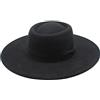 VASANA Cappello classico nero Fedora a tesa larga con fiocco cintura cappello jazz cappello panama festa forniture per matrimoni accessori per donne ragazza autunno inverno caldo, B, M