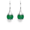 Tamashii orecchini a forma di goccia Ear-Drops in Argento 925 con pietra di 1 cm agata verde.Lunghezza orecchino 3 cm EHST6-12